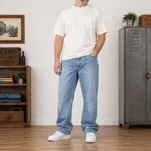 Levis 550 Relaxed Fit Jean Big Tall Men 42x36 Medium Wash Blue Denim Y2K Classic